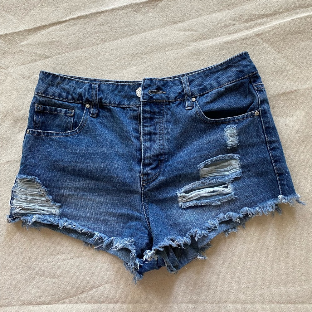 Ripped Denim Shorts